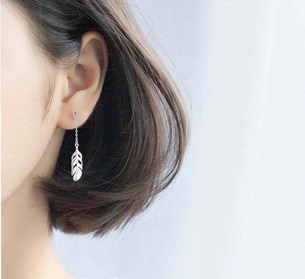 levél lógós fülbevaló ezüst 925 brillmania.hu webáruház webshop ékszer női 4