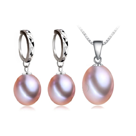 gyöngy lila ezüst női fülbevaló és nyaklánc szettékszer webáruház webshop brillmánia 1