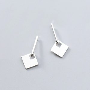 négyzet fülbevaló ezüst brillmánia webáruház webshop női ékszer ékszerek online bolt 3