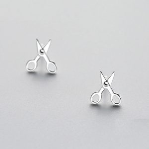 olló ezüst fülbevaló