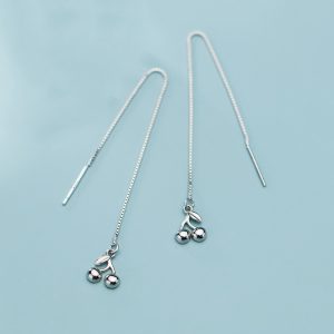 hosszú cseresznyés ezüst fülbevaló