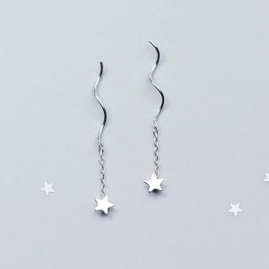 hátra lógós ezüst fülbevaló