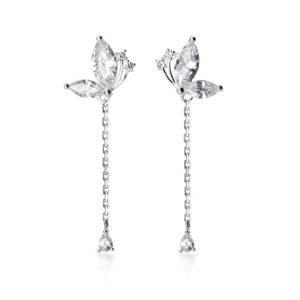 pillangós ezüst fülbevaló