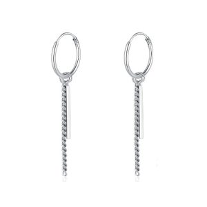 trendi lógós karika ezüst fülbevaló