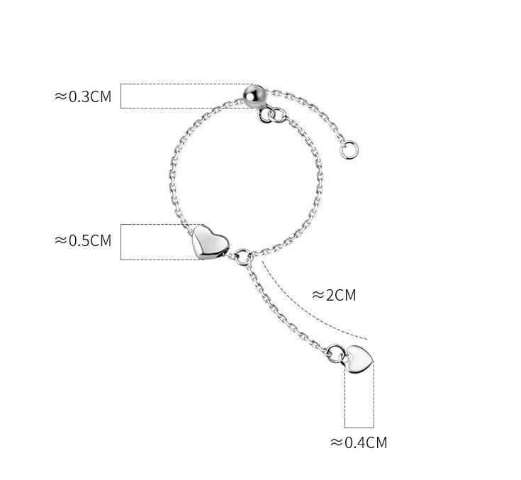 szívek állítható ezüst gyűrű