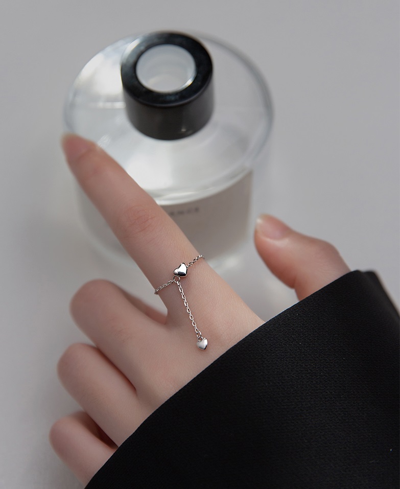 szívek állítható ezüst gyűrű