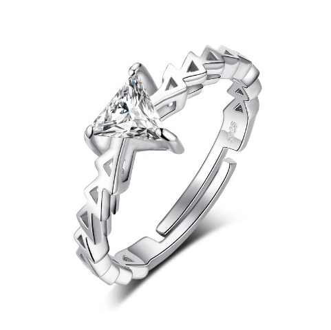 piramis cirkon köves ezüst gyűrű