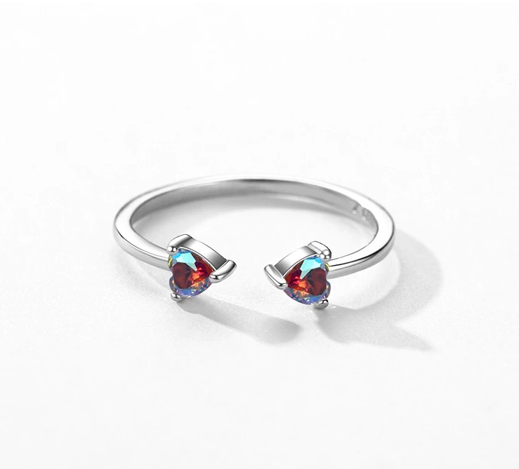 misztikus szívek állítható ezüst gyűrű