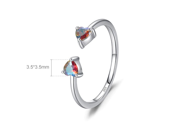 misztikus szívek állítható ezüst gyűrű