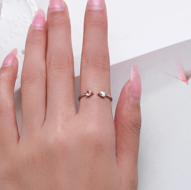 misztikus szívek állítható ezüst gyűrű