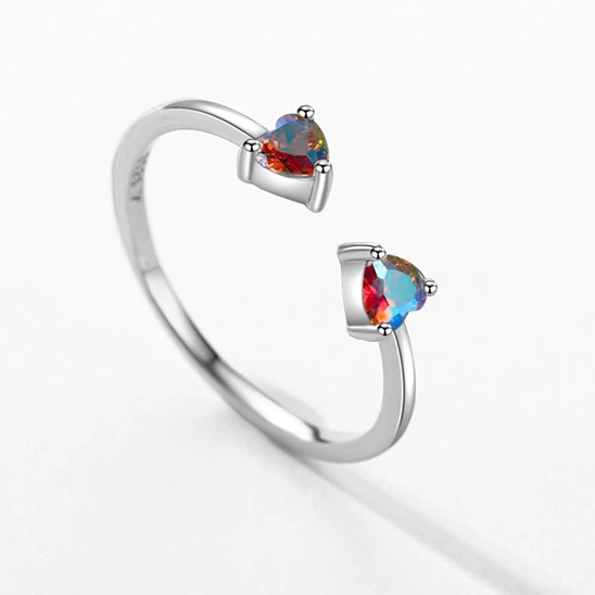 misztikus szívek állítható ezüst gyűrű