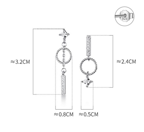 stílusos ezüst fülbevaló