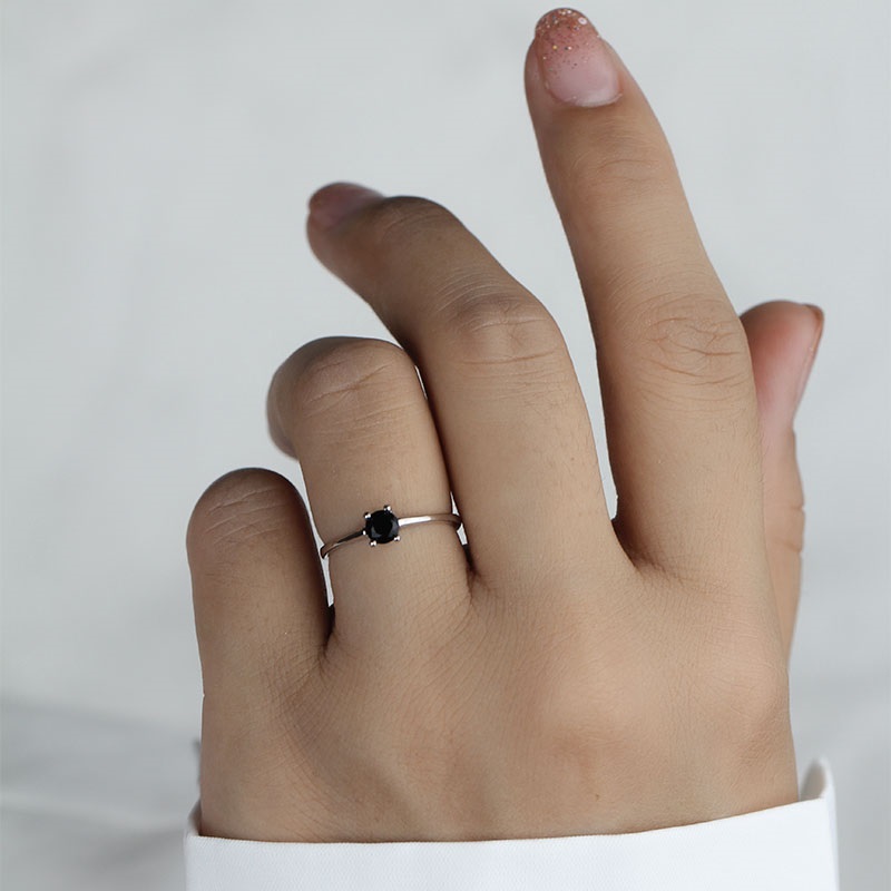 fekete cirkon köves ezüst gyűrű