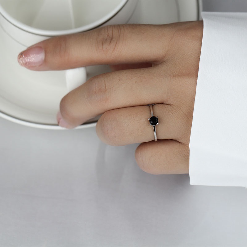 fekete cirkon köves ezüst gyűrű