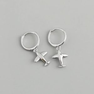 repülős karika ezüst fülbevaló