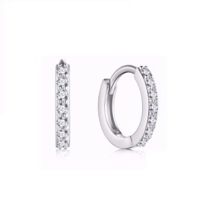 kis karika ezüst fülbevaló cirkon berakással