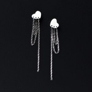 láncos szív ezüst fülbevaló