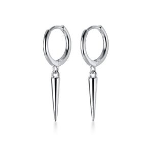 trendi karika ezüst fülbevaló tüskével