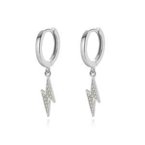 villám karika ezüst fülbevaló