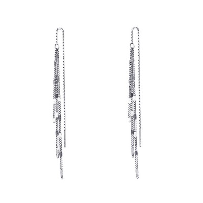 tripla láncos ezüst fülbevaló