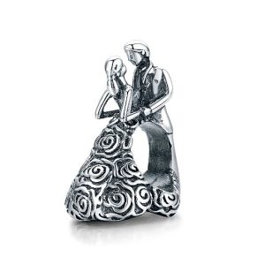 menyasszony és vőlegény ezüst charm