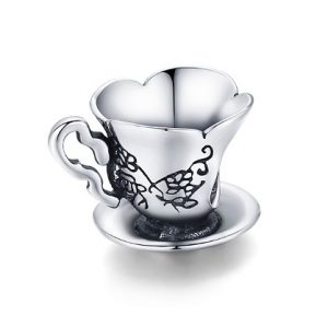 csésze ezüst charm