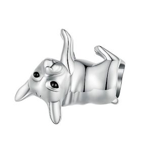bulldog ezüst charm