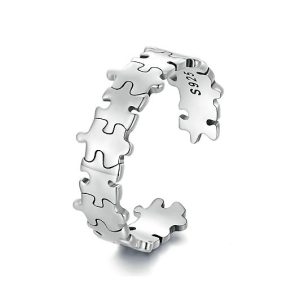 puzzle ezüst gyűrű