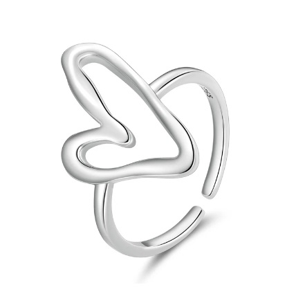 amorf szív ezüst gyűrű