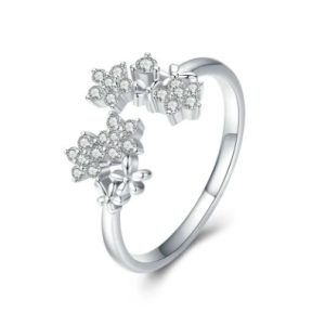 virágoskert állítható ezüst gyűrű